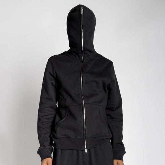 Custom Black Full-Face Zip Hoodie