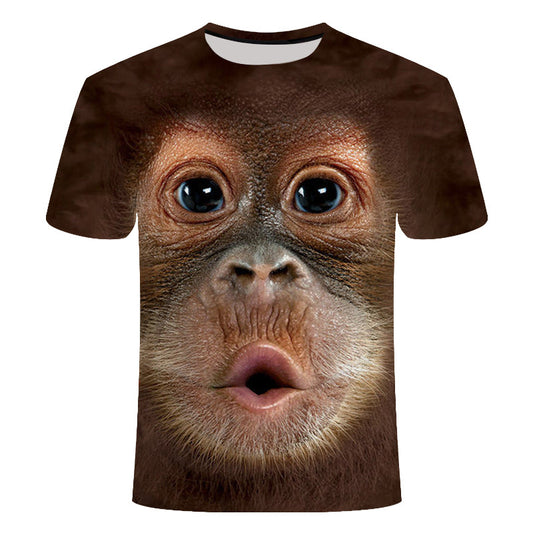 Funny 3D Animal  Graphic T Shirts for Men Clothing Casual .Short Sleeve