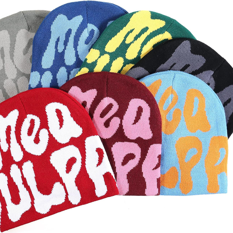 Custom Logo Unisex Knit Beanie Caps with Embroidery