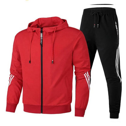 Men's Casual Sports Suit Zippered Hoodie and Sweatpants Set