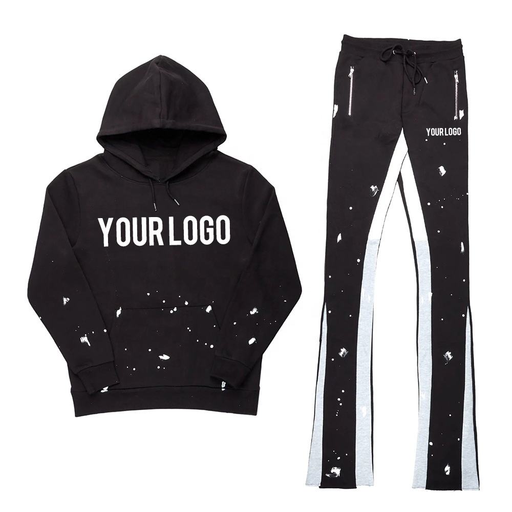 Custom High-Quality Unisex Tracksuit: Flare Sweatpants & Stacked Joggers