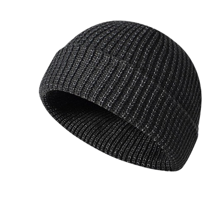 Reflective Silk Knit Skull Cap - Warm Beanie for Night Running