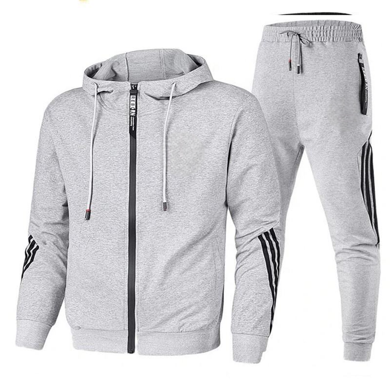 Men's Casual Sports Suit Zippered Hoodie and Sweatpants Set