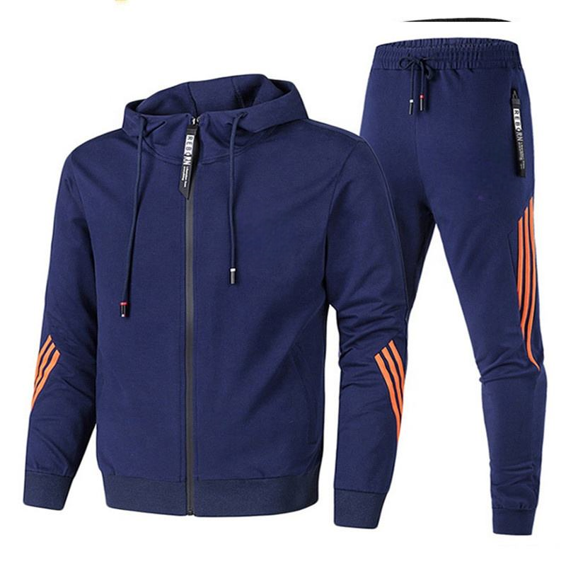 Men's Casual Sports Suit Zippered Hoodie and Sweatpants Set