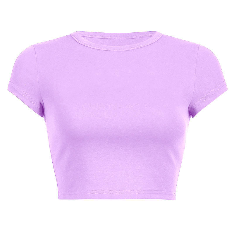 Slim Fit Short Sleeve Crop Tops