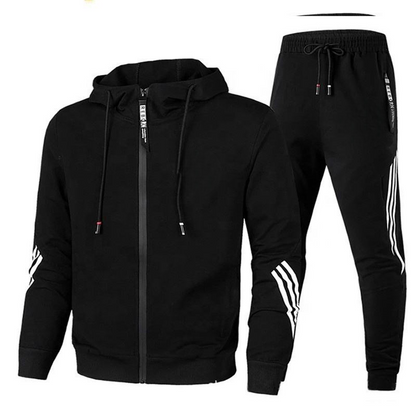 Men's Casual Sports Suit Zippered Hoodie and Sweatpants Set