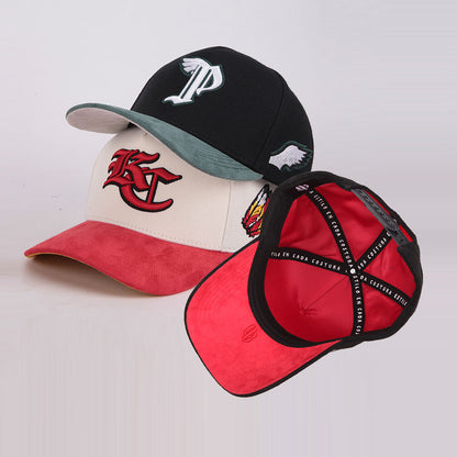 Premium Classic Embroidered Suede Cap with Curved Brim and Customized Logo - Customizable Baseball Hat for Men