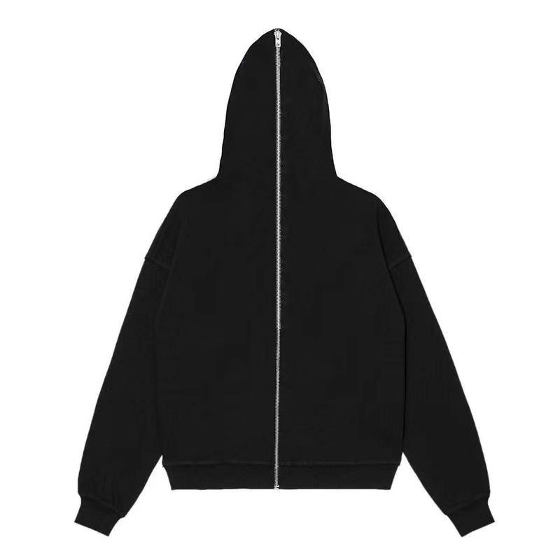 Custom Black Full-Face Zip Hoodie