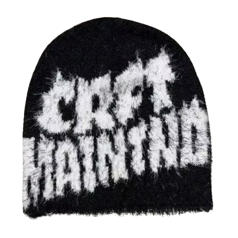 Custom Jacquard Mohair Knit Beanies - Y2K Style,