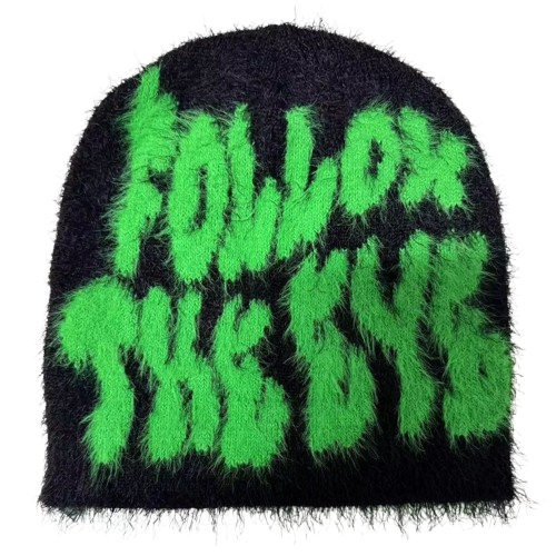 Custom Jacquard Mohair Knit Beanies - Y2K Style,