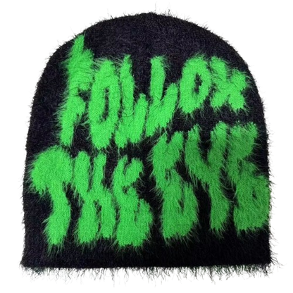 Custom Jacquard Mohair Knit Beanies - Y2K Style,