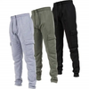 Plus Size Fleece Cargo Jogger Pants with Pockets