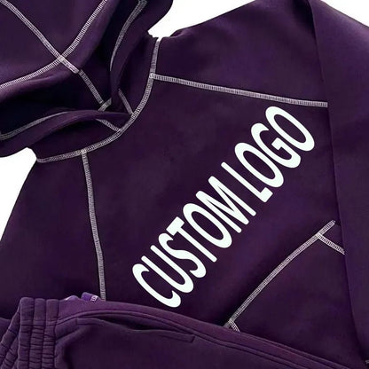 Custom Hip Hop Style Tracksuit: Contrast Stitching Jogging Set for Men