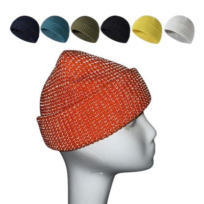 Reflective Silk Knit Skull Cap - Warm Beanie for Night Running