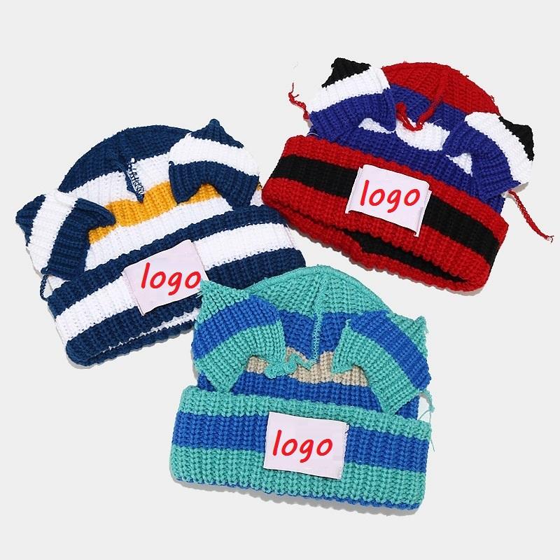 Custom Cute Knitted Beanies with Ears - Unisex Winter Hats